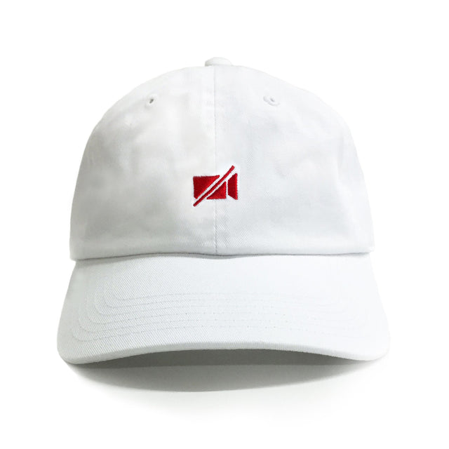 Video Off embroidered dad hat white funny remote work hat by Dad Brand