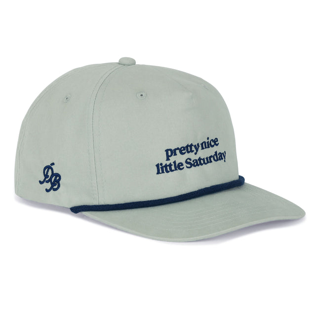 Pretty Nice Little Saturday Rope Hat – grey dad hat with rope detail, lightweight 5-panel snapback, funny golf hat and comfortable dad gift
